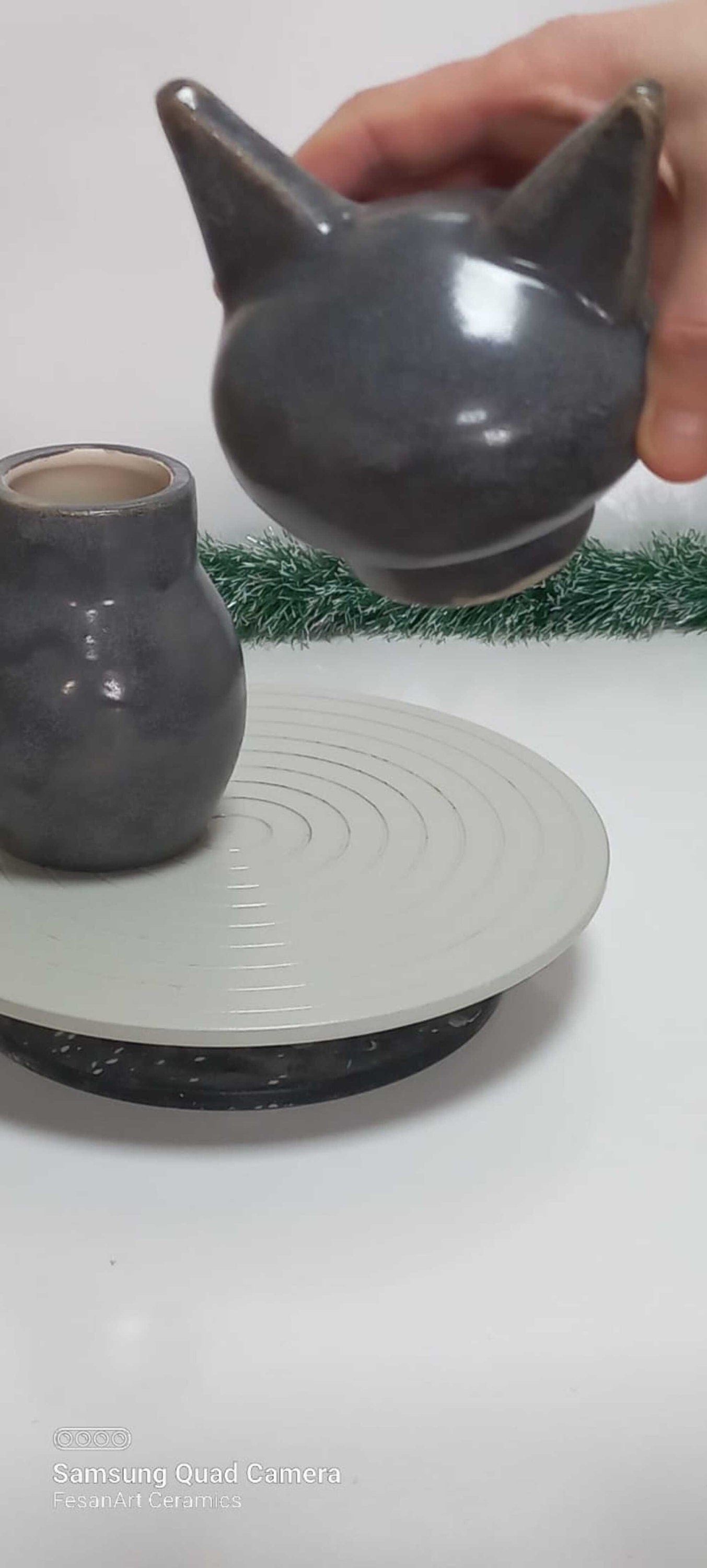 Handcrafted Ceramic Cat Cremation Urn - Indoor/Outdoor Pet Memorial