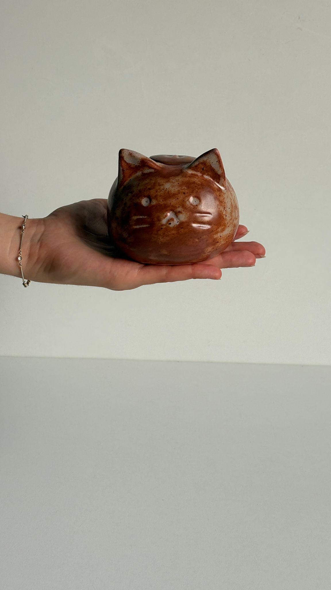 Rustic Golden Brown Mini Pet Urn | Ceramic Keepsake Memorial