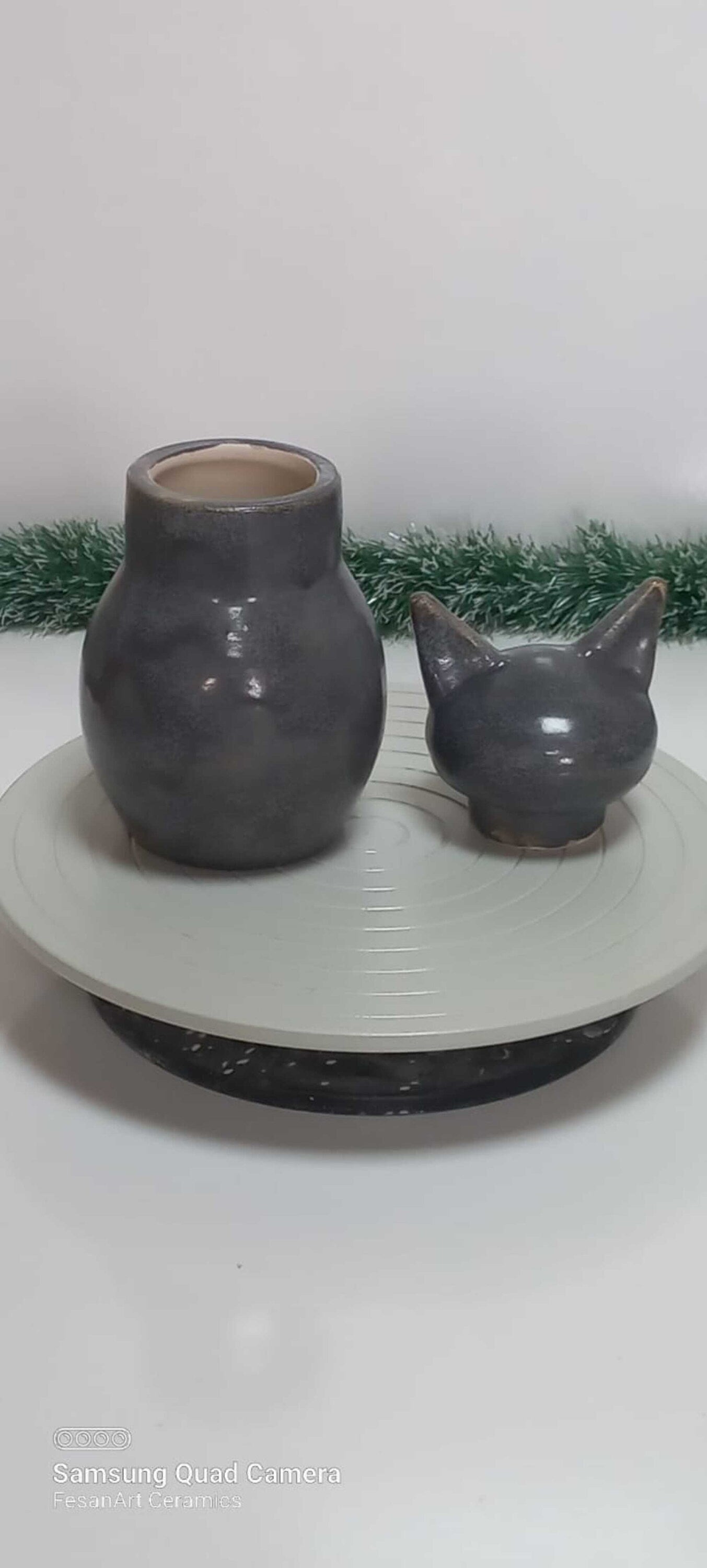 Handcrafted Ceramic Cat Cremation Urn - Indoor/Outdoor Pet Memorial
