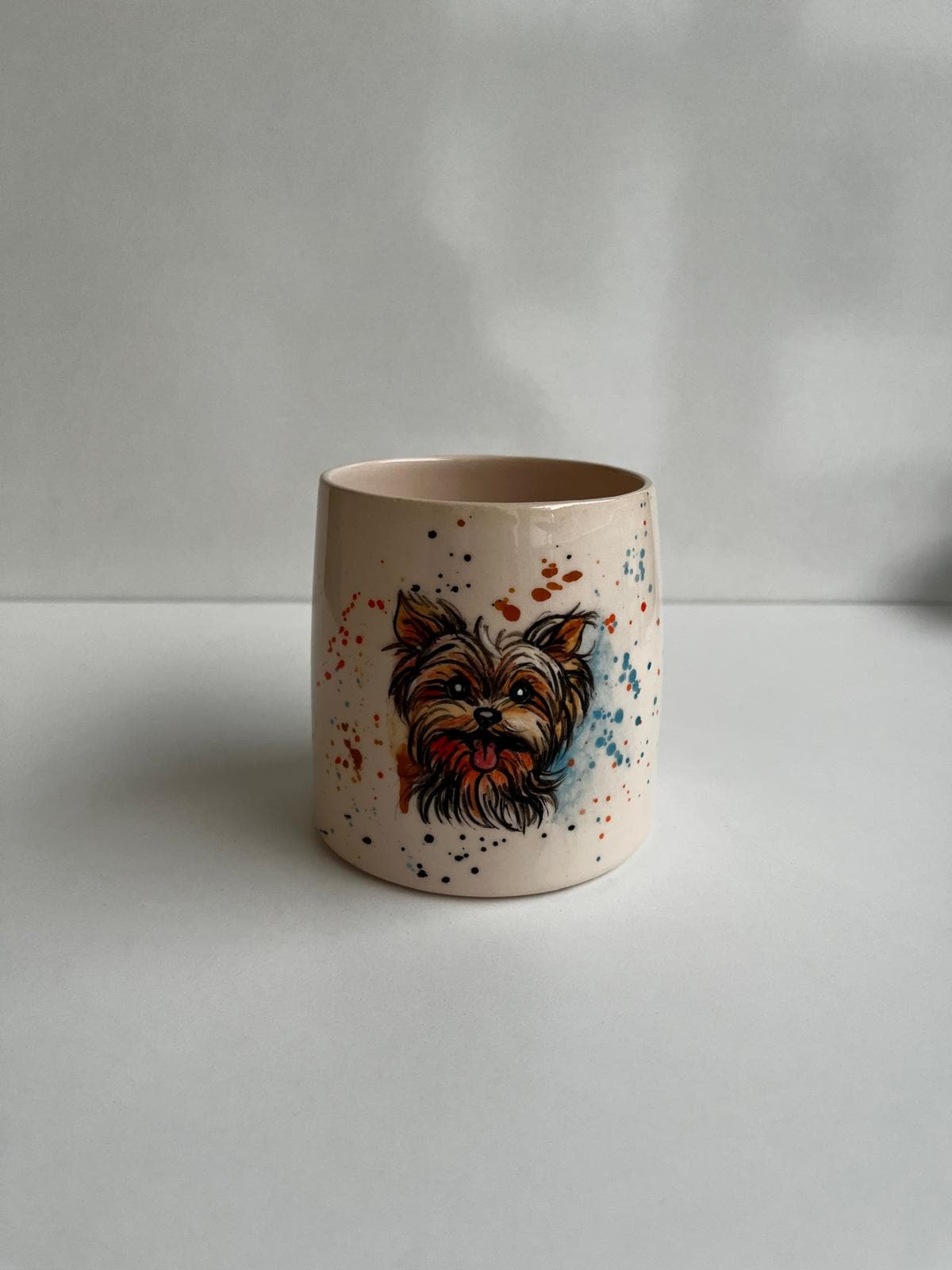 Hand Painted Ceramic Pet Urn: Custom Dog or Cat Portrait