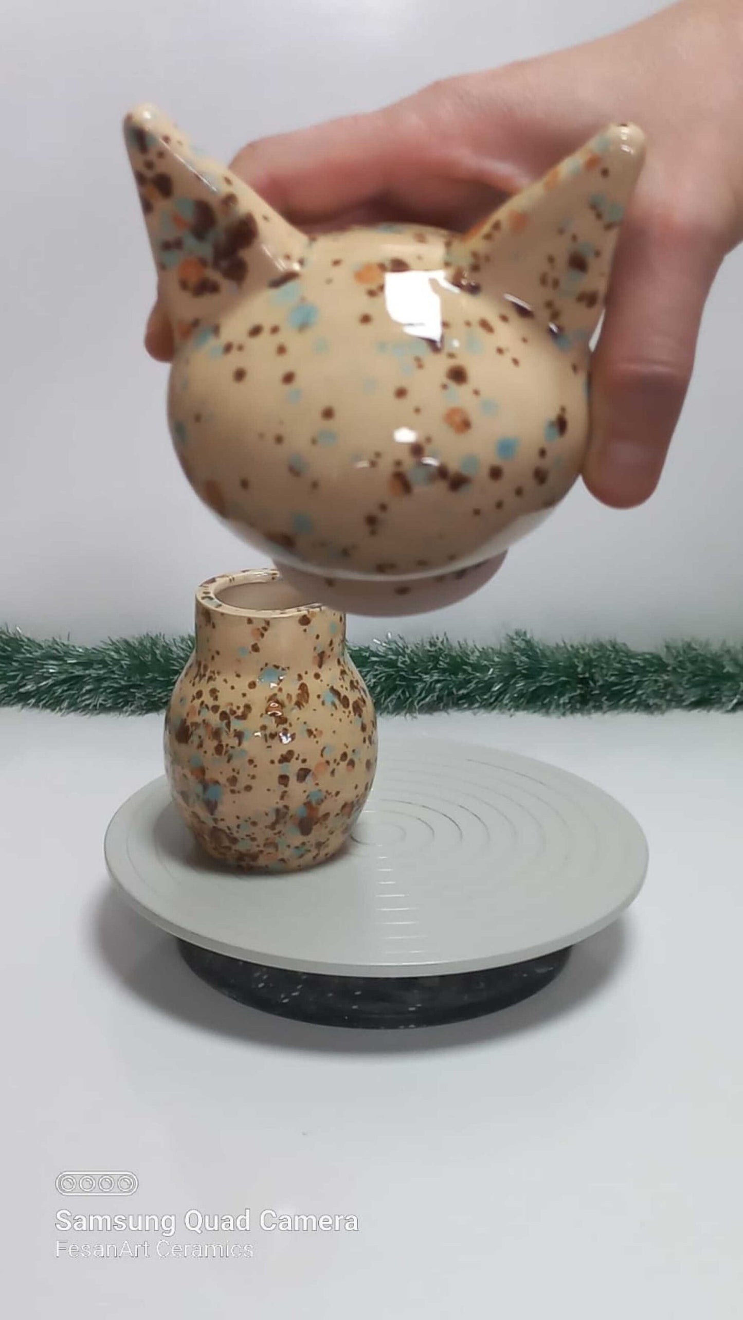 Hand-Crafted Ceramic Cat Urn: Pet Memorial Ash Keepsake