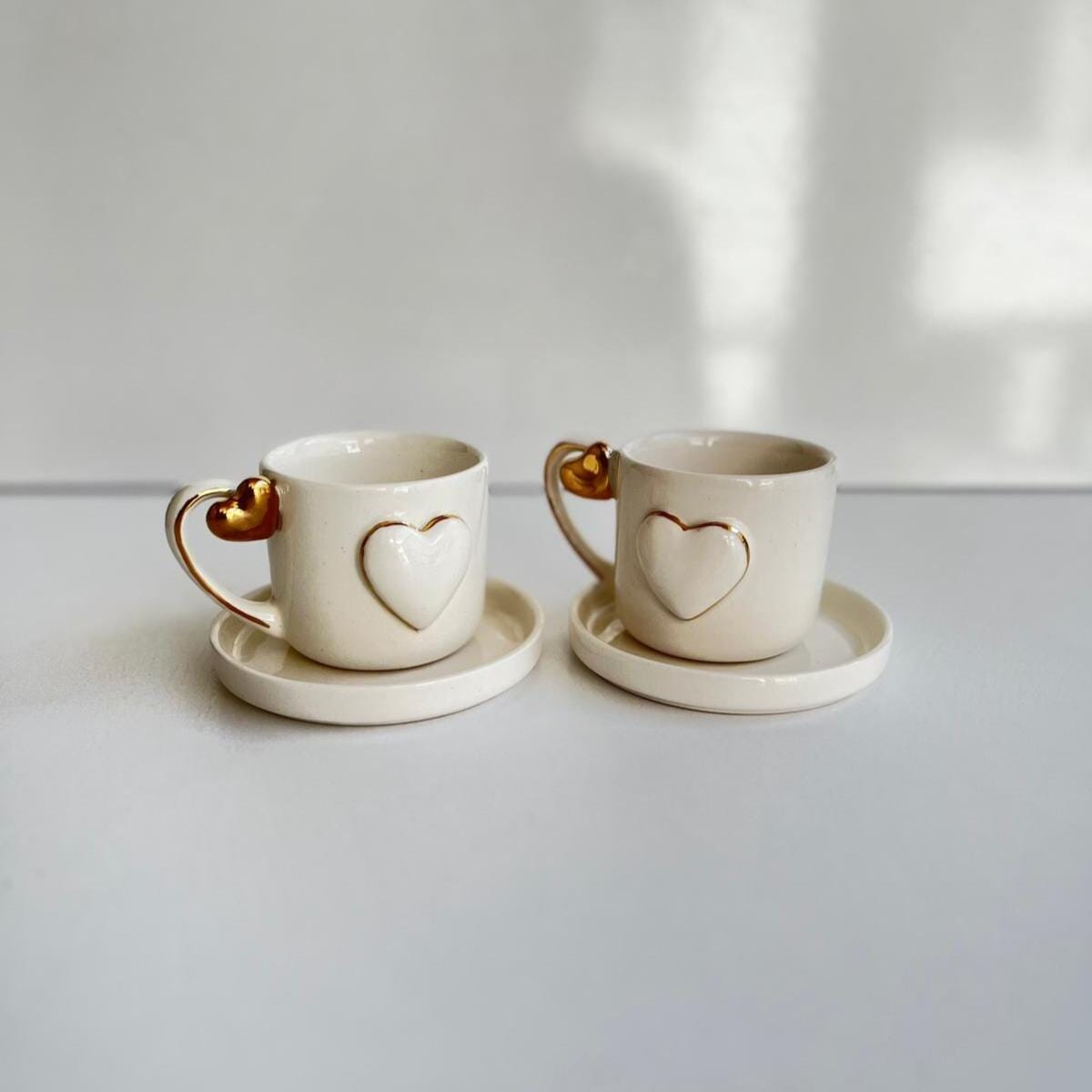 Handmade 24K Gold Turkish Coffee Cup Set | Luxury Ceramic Espresso & Saucer Gift | Artisanal Coffee Lovers’ | Delight  Tazza Turca Oro 24k