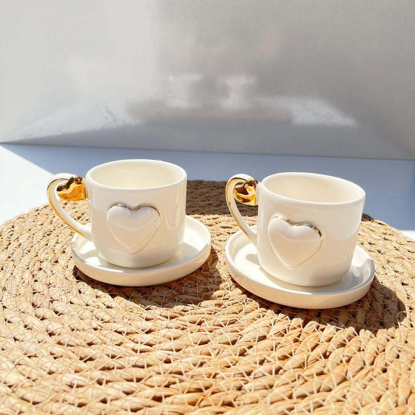 Handmade 24K Gold Turkish Coffee Cup Set | Luxury Ceramic Espresso & Saucer Gift | Artisanal Coffee Lovers’ | Delight  Tazza Turca Oro 24k