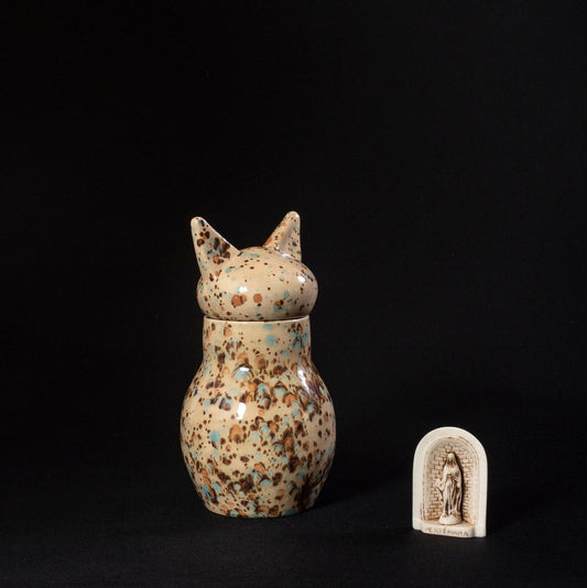 Hand-Crafted Ceramic Cat Urn: Pet Memorial Ash Keepsake