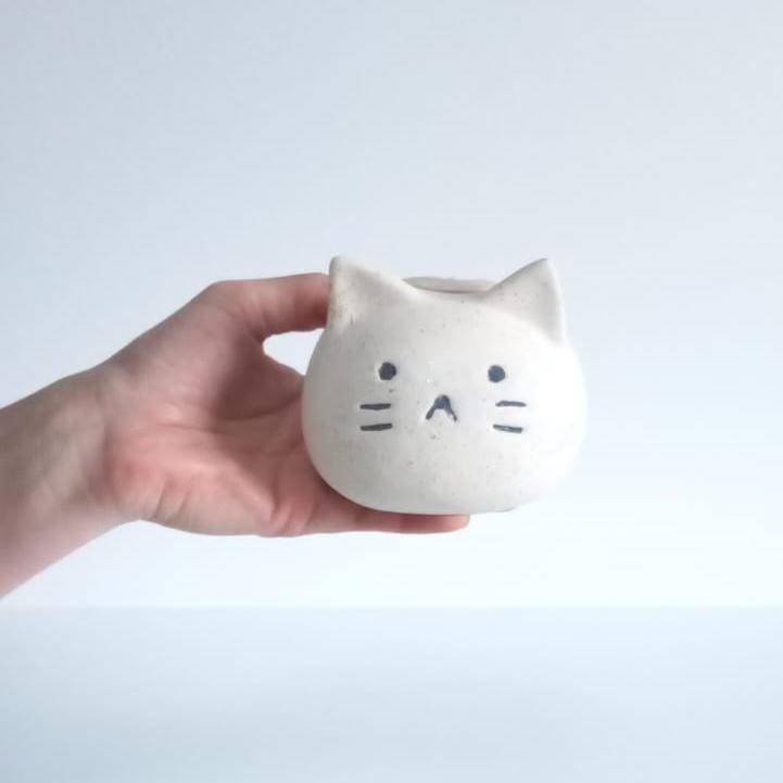 White Cat Cremation Urn – Handmade Ceramic Pet Urn | Cat Memorial | Cat Urn Vase | Rainbow Bridge Memorial Safe Shipping Guarantee !