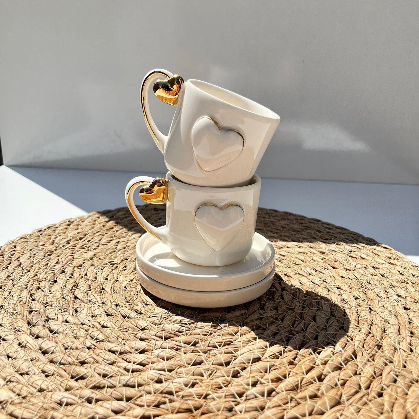 Handmade 24K Gold Turkish Coffee Cup Set | Luxury Ceramic Espresso & Saucer Gift | Artisanal Coffee Lovers’ | Delight  Tazza Turca Oro 24k