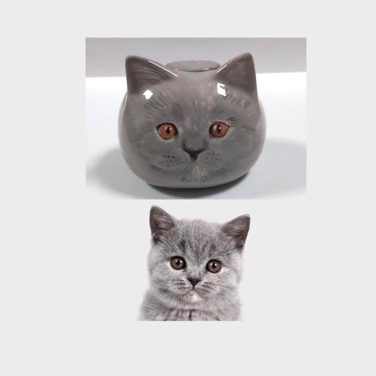 Hand Painted Custom Cat Urn, Keepsake Urn, Personalized Cat Memorial Gift | Rainbow Bridge | Safe Shipping Guarantee !!!