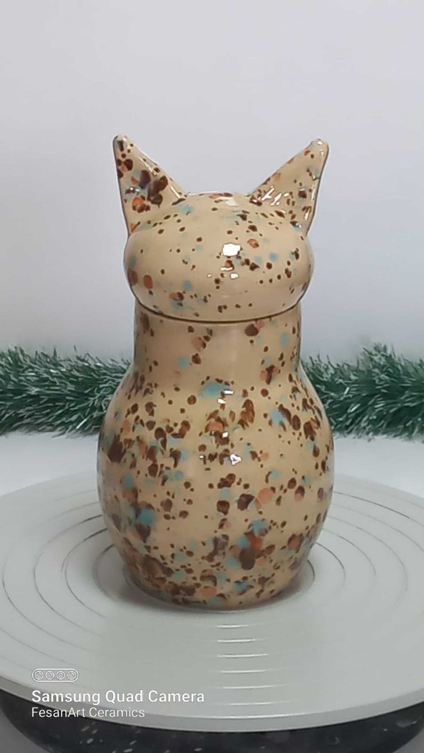 Hand-Crafted Ceramic Cat Urn: Pet Memorial Ash Keepsake