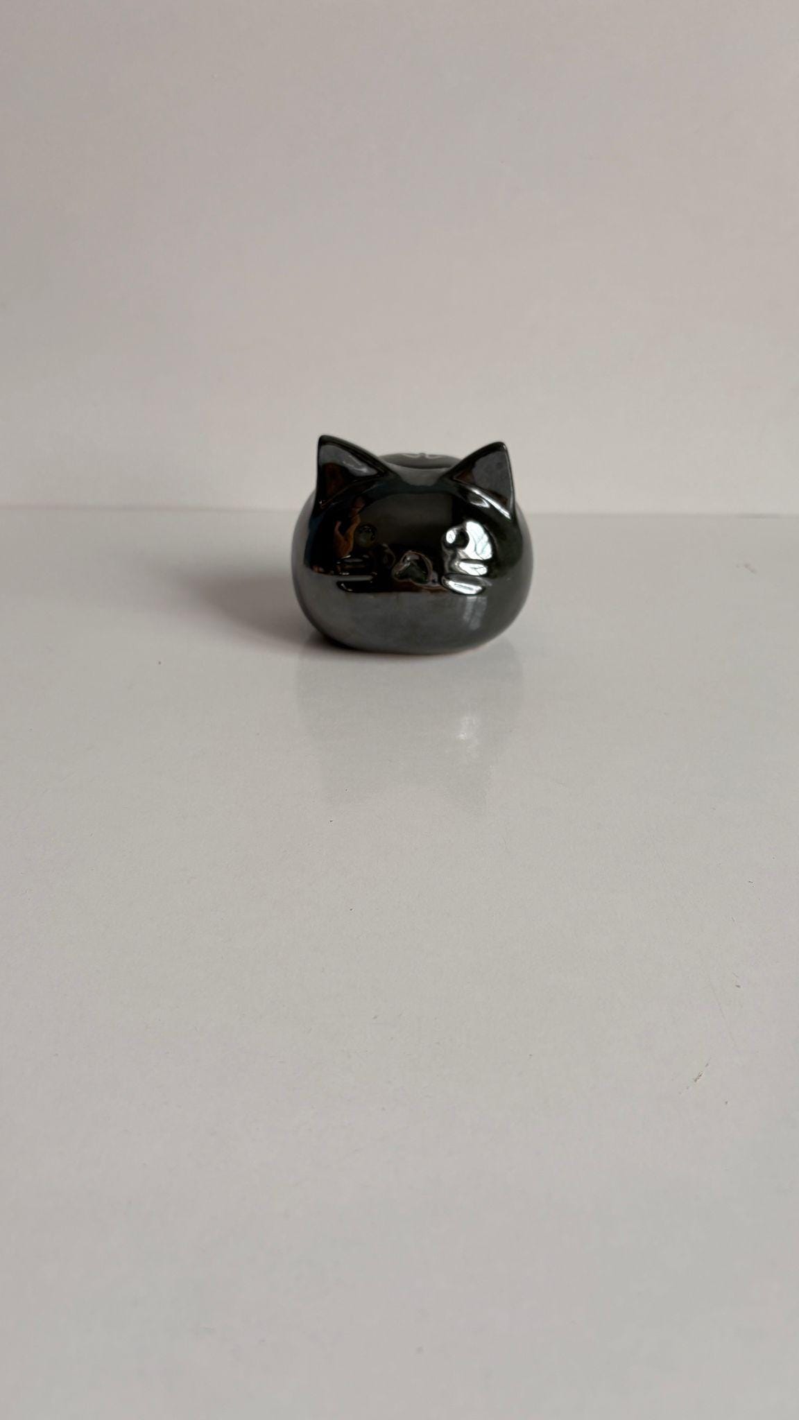 Metalic Green Mini Urn for Cat Ashes | Ceramic Pet Urn | Memorial Keepsake | Katzenurne | Urna Para Gato | Urna Gatto | Katten Urn | Katteur