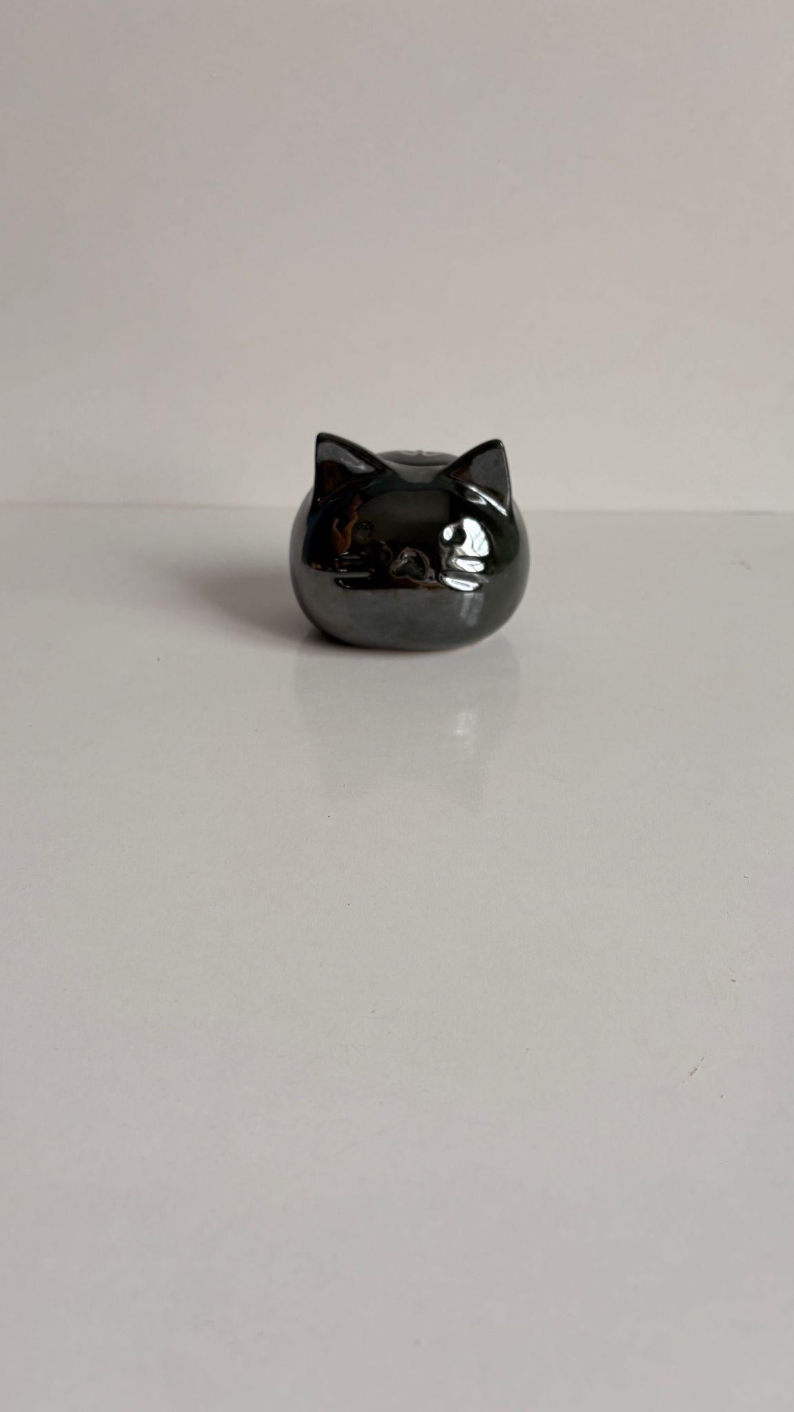 Metalic Green Mini Urn for Cat Ashes | Ceramic Pet Urn | Memorial Keepsake | Katzenurne | Urna Para Gato | Urna Gatto | Katten Urn | Katteur