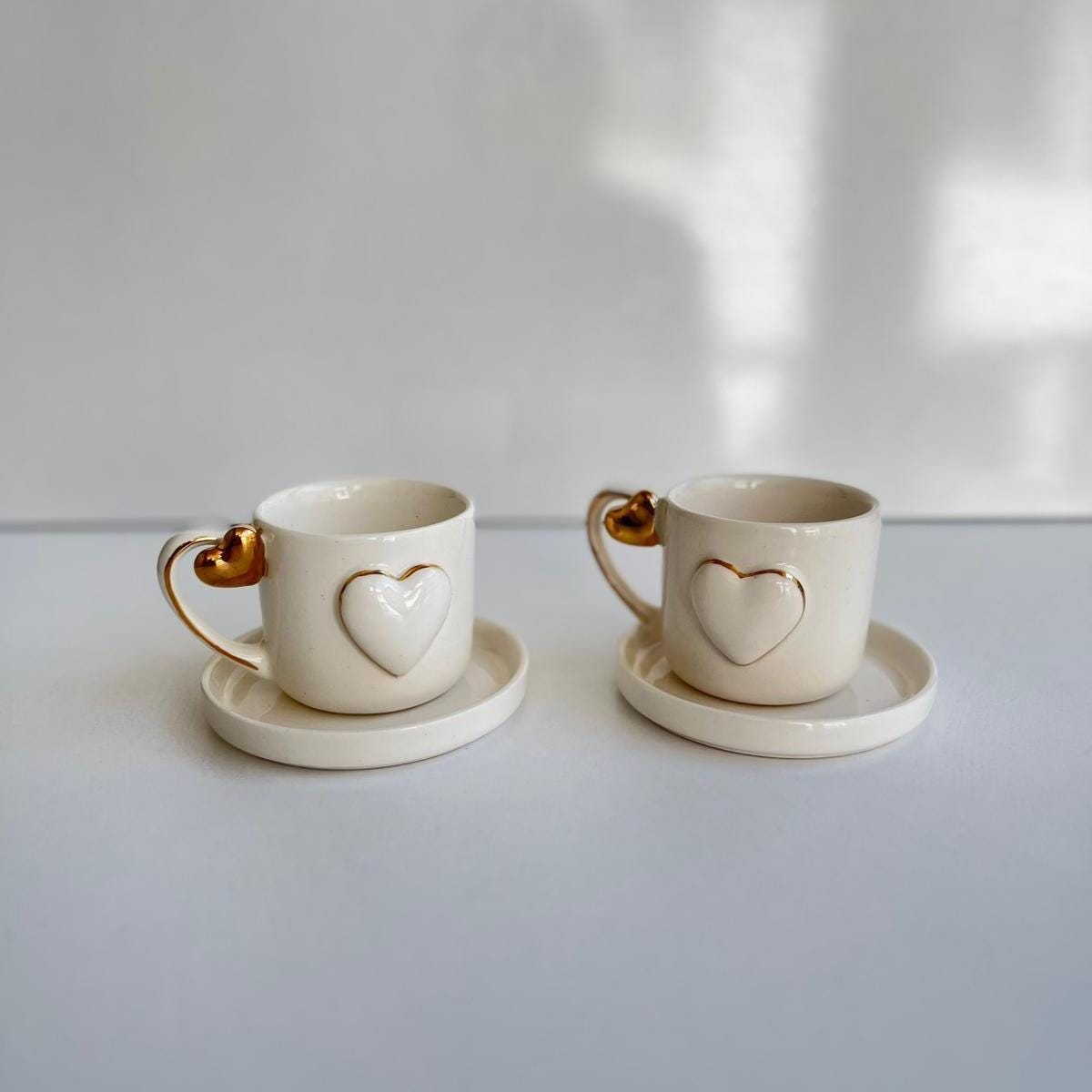 Handmade 24K Gold Turkish Coffee Cup Set | Luxury Ceramic Espresso & Saucer Gift | Artisanal Coffee Lovers’ | Delight  Tazza Turca Oro 24k