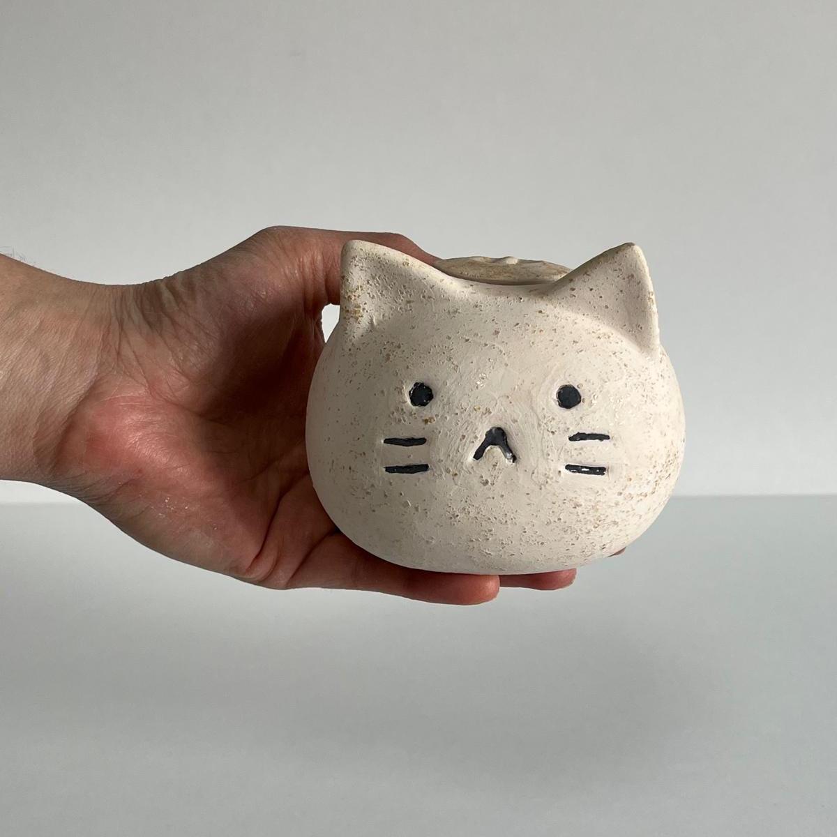 White Cat Cremation Urn – Handmade Ceramic Pet Urn | Cat Memorial | Cat Urn Vase | Rainbow Bridge Memorial Safe Shipping Guarantee !
