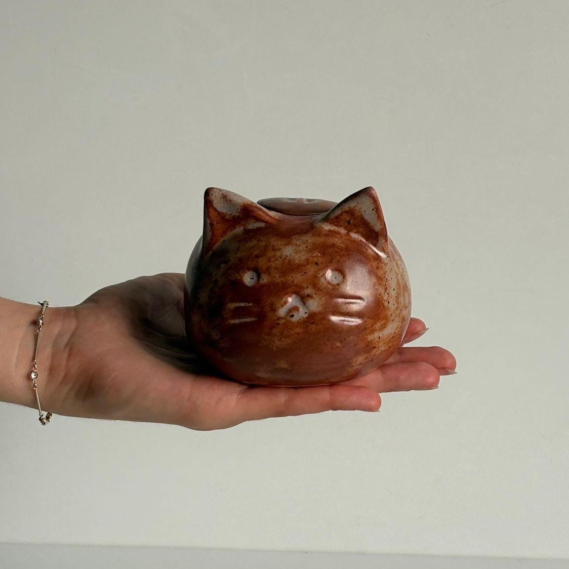 Rustic Golden Brown Mini Pet Urn | Ceramic Keepsake Memorial